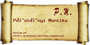Pöstényi Montika névjegykártya